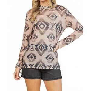 NEW AVERY APPAREL gloria semi sheer top in grey